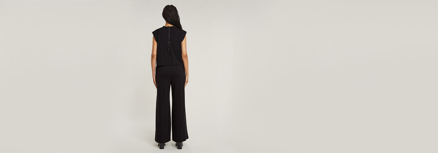 double layer wide leg jumpsuit