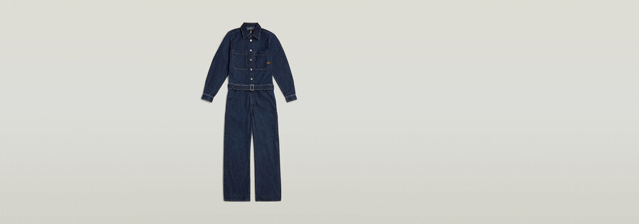 belted 3d loose jumpsuit