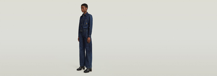 belted 3d loose jumpsuit