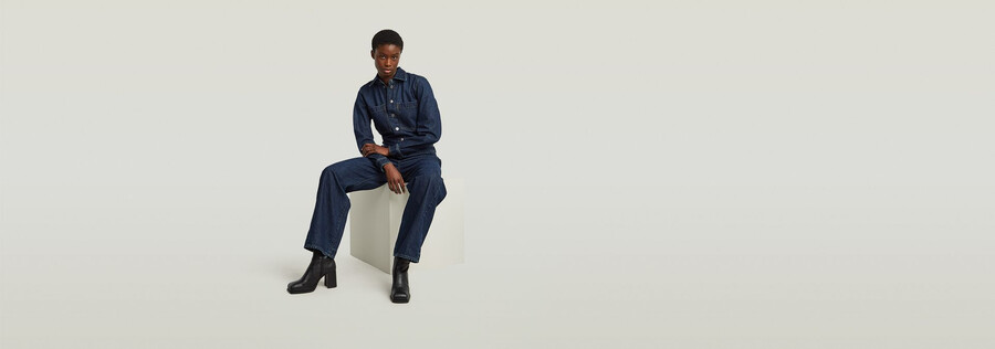 belted 3d loose jumpsuit