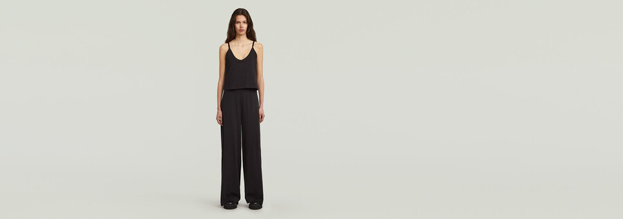 spaghetti strap loose jumpsuit
