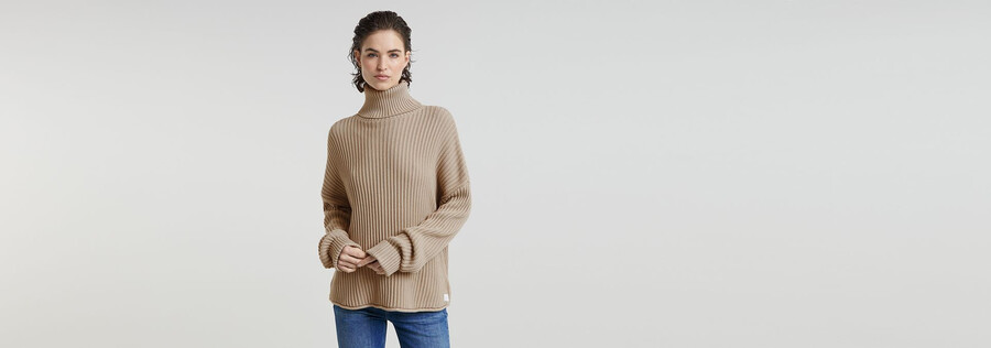 loose turtle knitted sweater
