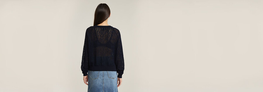 pointelle lightweight knitted sweater