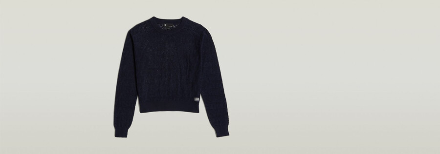 pointelle lightweight knitted sweater