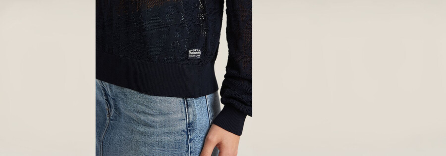 pointelle lightweight knitted sweater