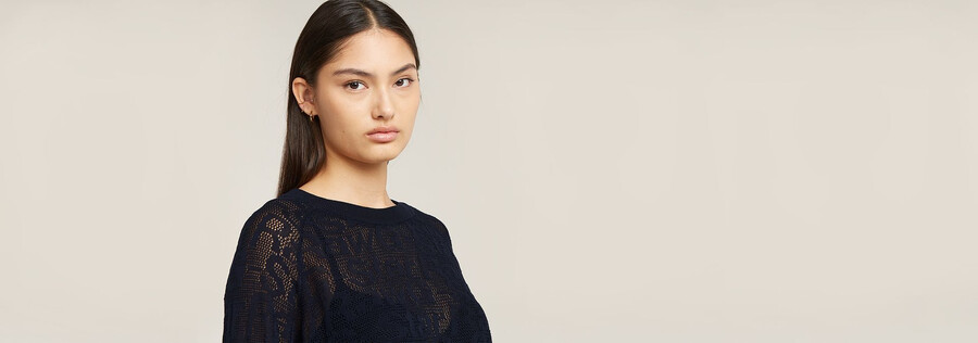pointelle lightweight knitted sweater