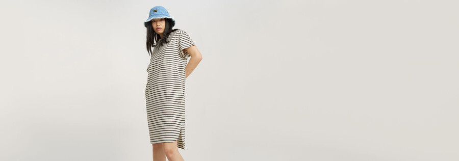 striped loose t-shirt dress