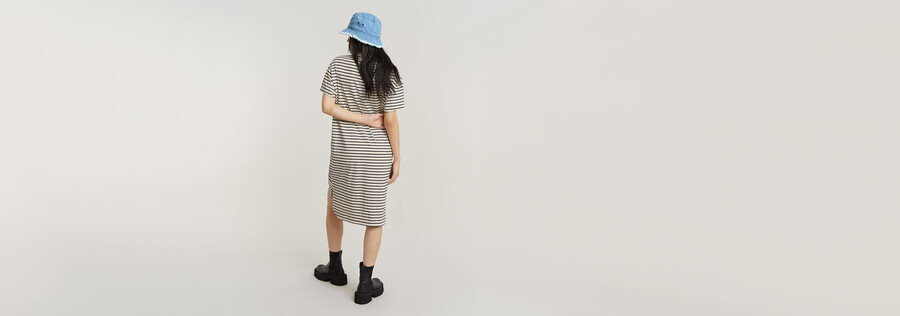 striped loose t-shirt dress