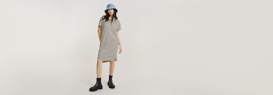 striped loose t-shirt dress