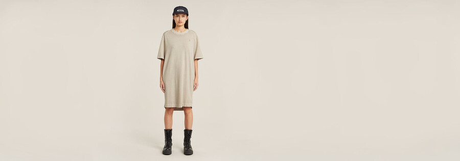 overdyed saddle sleeve loose t-shirt dress