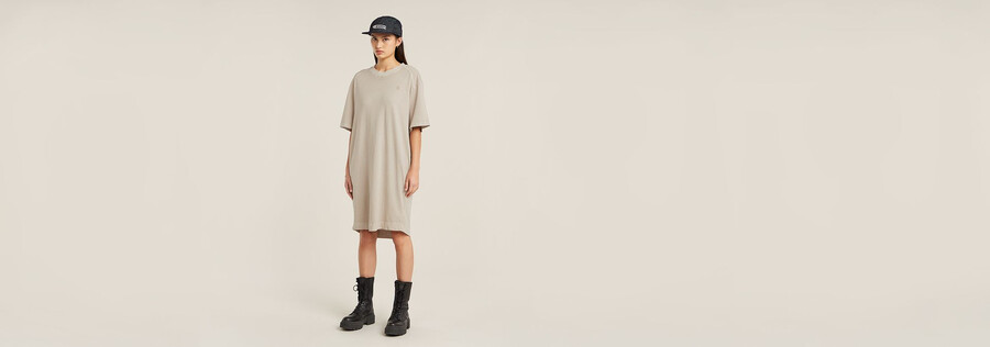 overdyed saddle sleeve loose t-shirt dress