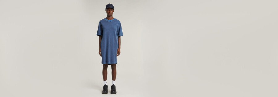 overdyed saddle sleeve loose t-shirt dress