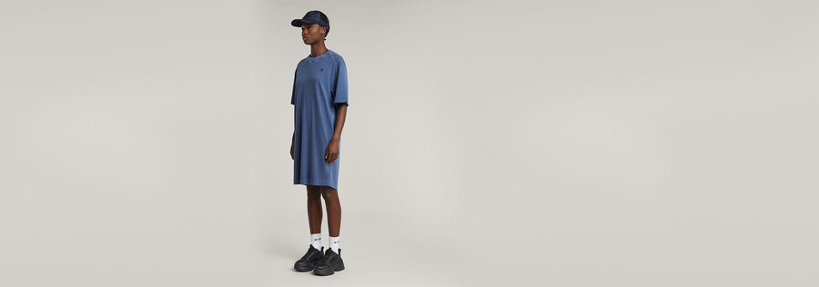 overdyed saddle sleeve loose t-shirt dress