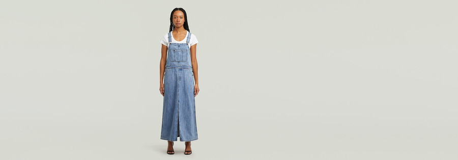 skater maxi dungaree dress