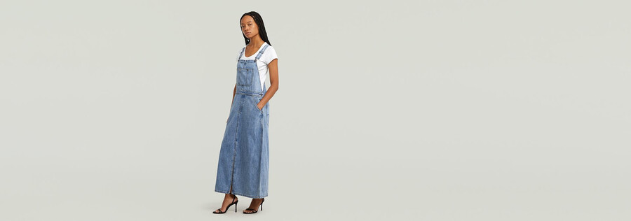 skater maxi dungaree dress