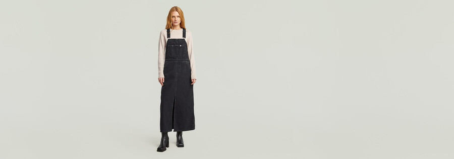 skater maxi dungaree dress