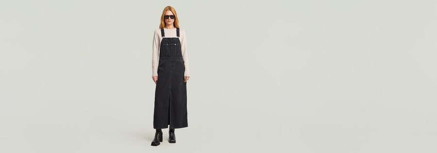 skater maxi dungaree dress