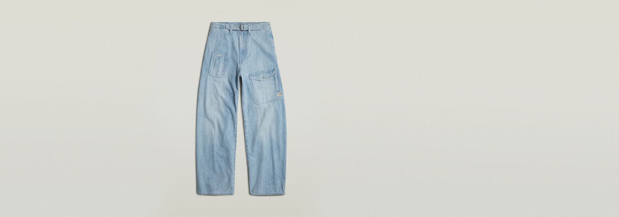 belted cargo loose jeans