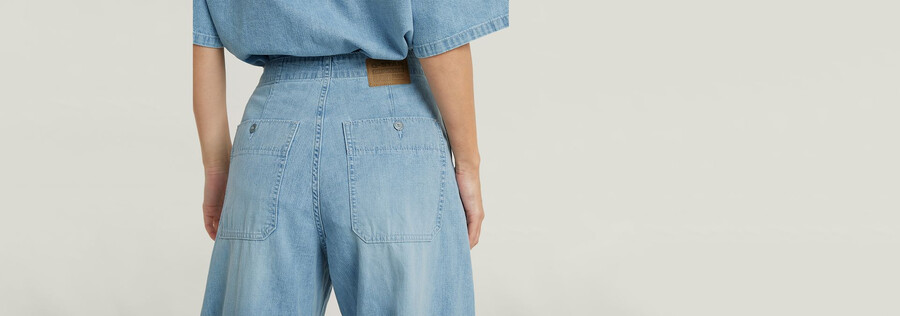 belted cargo loose jeans