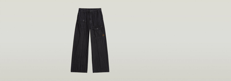 belted cargo loose jeans