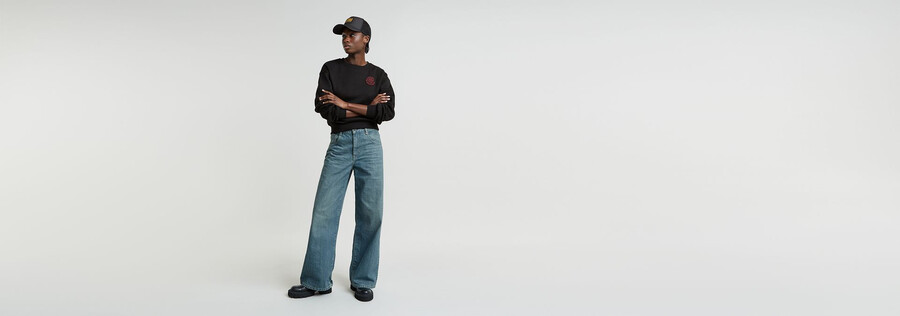 skater high loose jeans