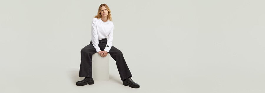 skater high loose jeans
