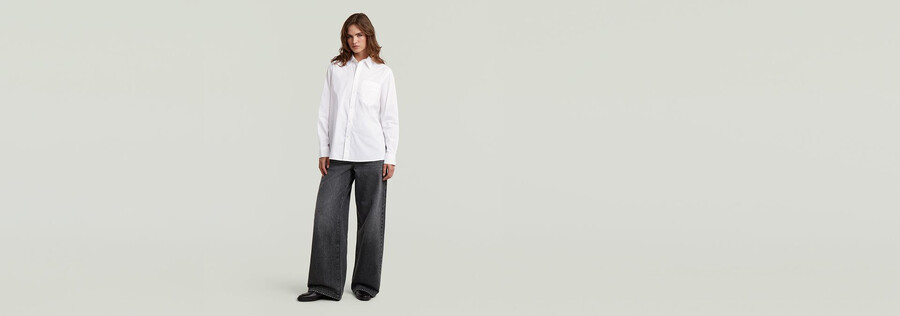 skater long pocket high loose jeans
