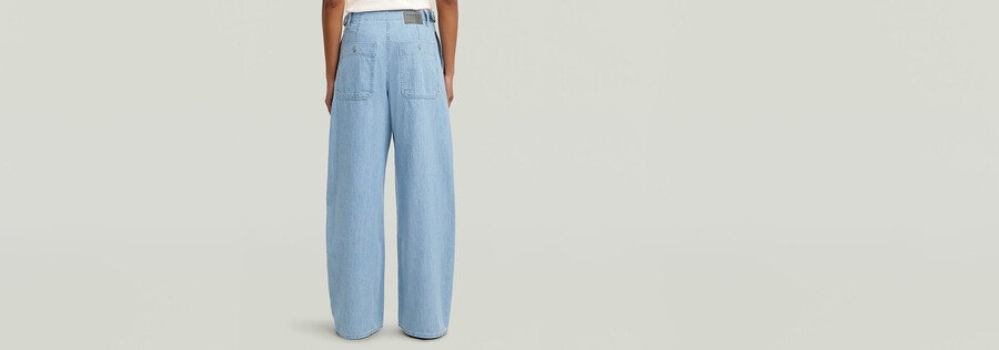 belted cargo loose jeans