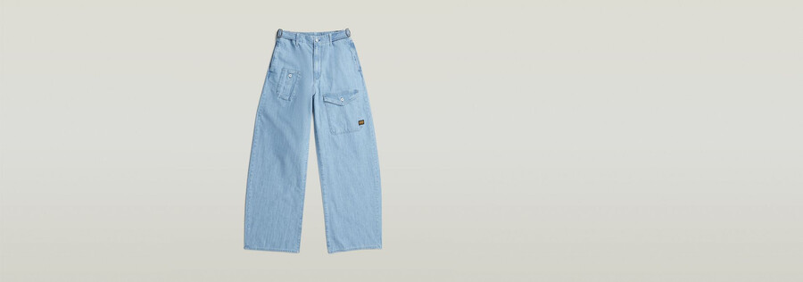 belted cargo loose jeans