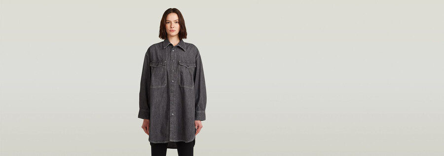oversized denim shirt evergreen