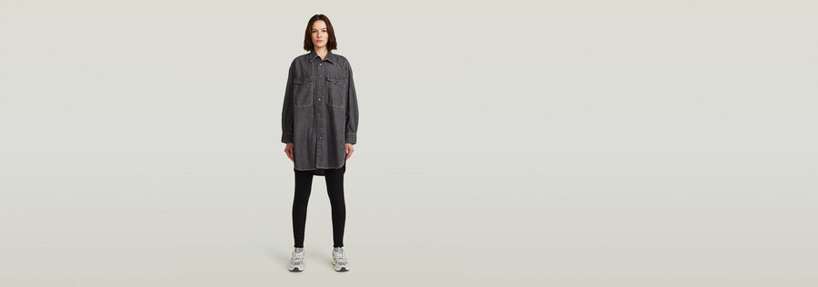 oversized denim shirt evergreen