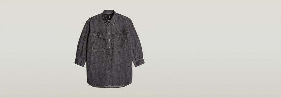 oversized denim shirt evergreen