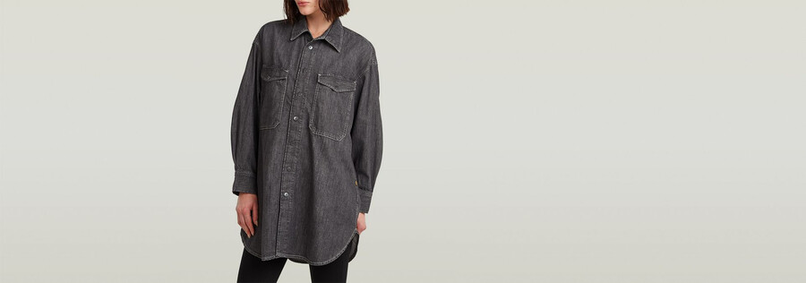 oversized denim shirt evergreen