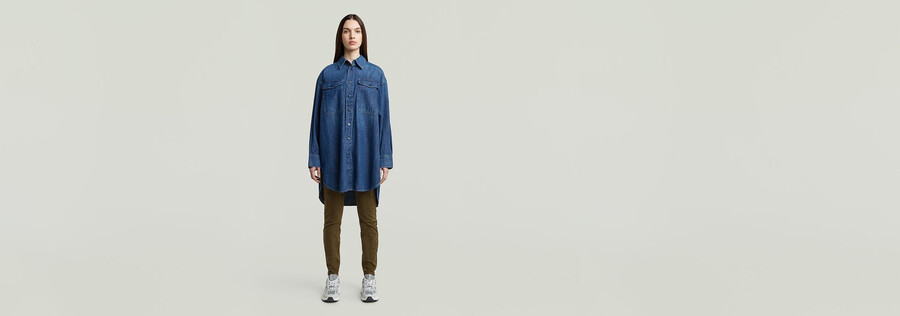 oversized denim shirt evergreen
