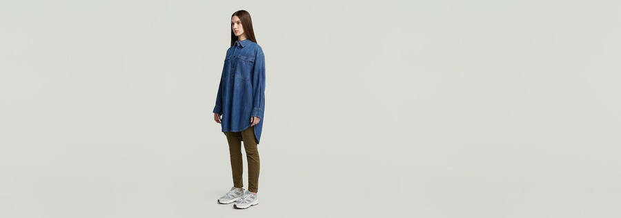 oversized denim shirt evergreen