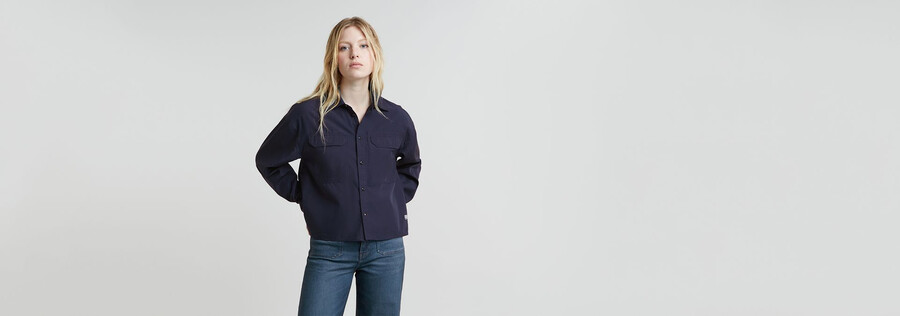 cropped pocket shirt