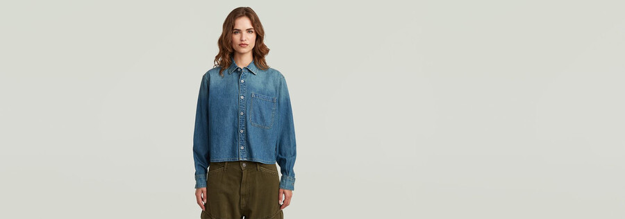 boxy relaxed one-pocket shirt