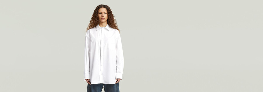 oversized zip poplin shirt