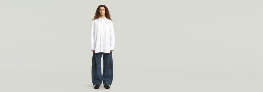 oversized zip poplin shirt