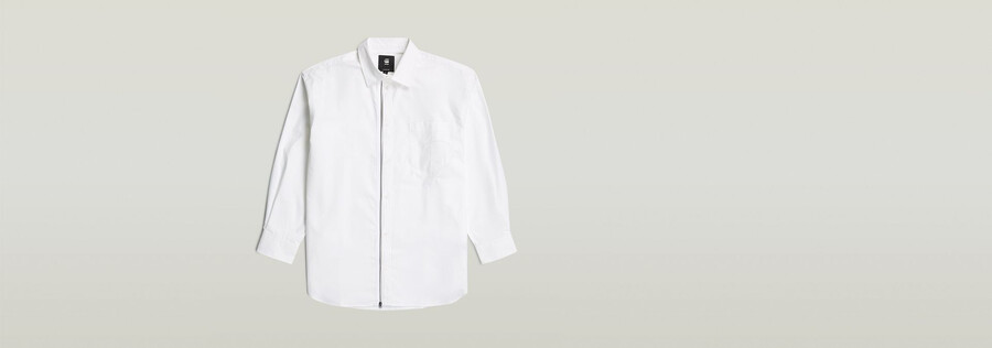 oversized zip poplin shirt