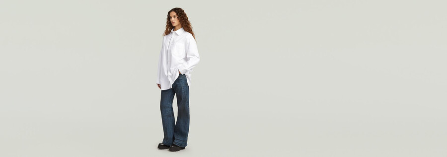 oversized zip poplin shirt