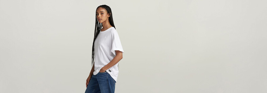 rolled up sleeve boyfriend top