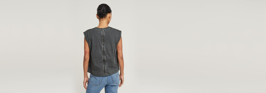 back zip overdyed top