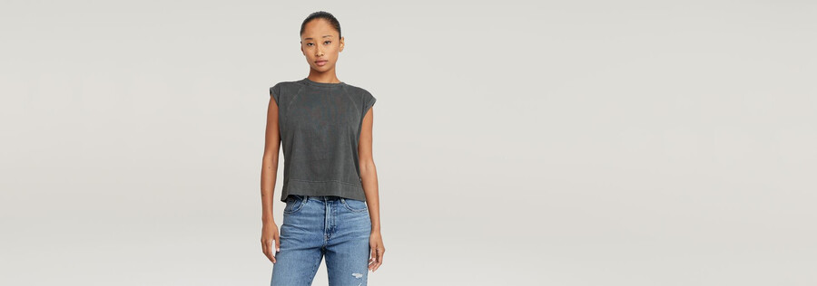 back zip overdyed top