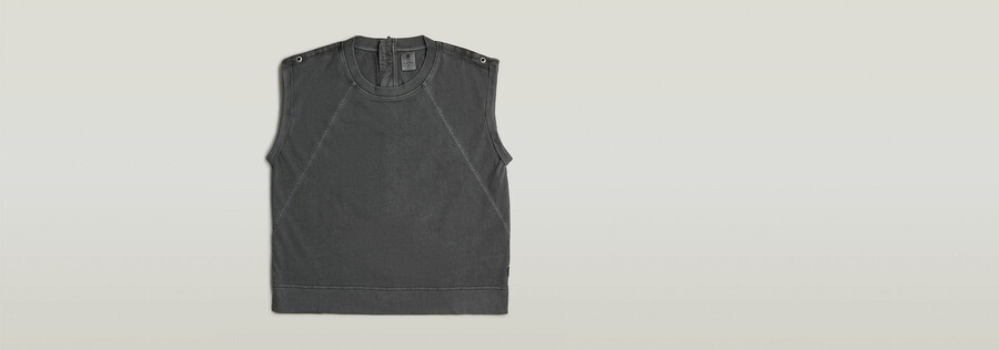 back zip overdyed top