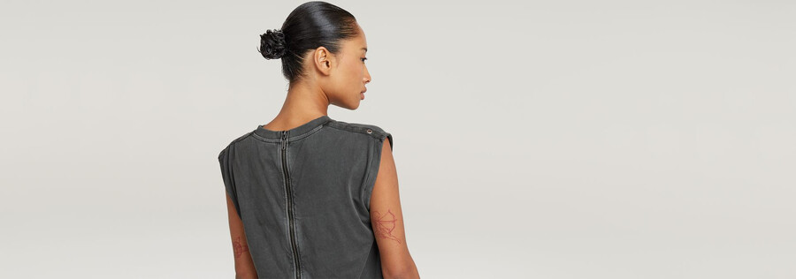 back zip overdyed top