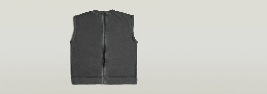 back zip overdyed top