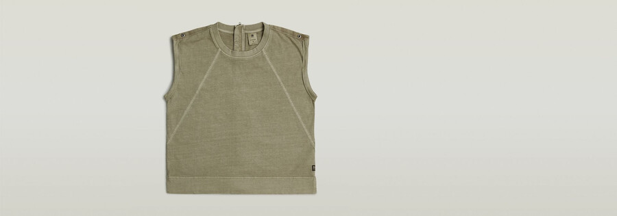 back zip overdyed top