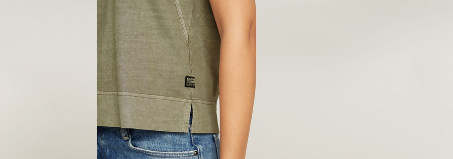 back zip overdyed top