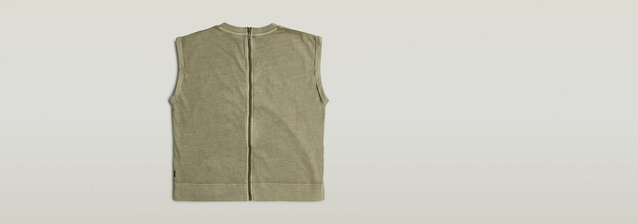 back zip overdyed top